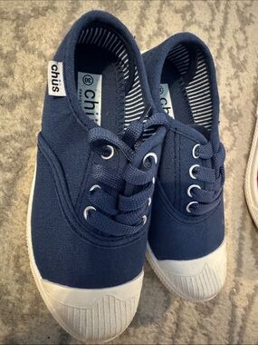 Chus Kids Navy Canvas Lace-Up Sneakers